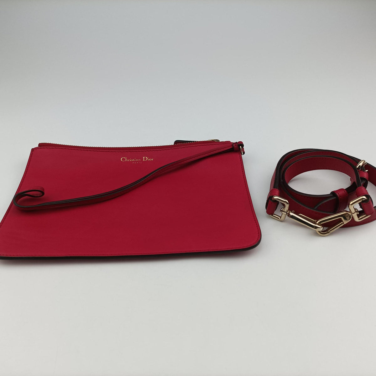 Diorissimo Beige×Red Leather 09-MA-0172ディオリッシモ ベージュ×レッド レザー 09-MA-0172