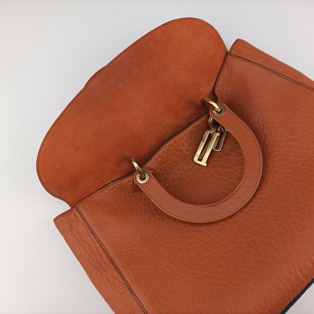Lady Dior Orange Leather 01-BO-1107レディディオール オレンジ レザー 01-BO-1107