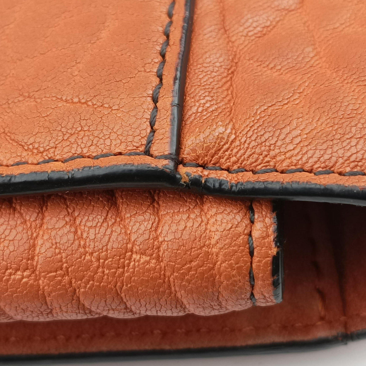 Lady Dior Orange Leather 01-BO-1107レディディオール オレンジ レザー 01-BO-1107
