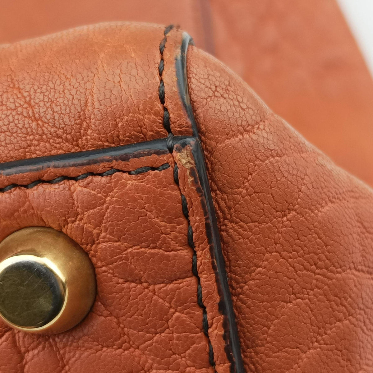 Lady Dior Orange Leather 01-BO-1107レディディオール オレンジ レザー 01-BO-1107
