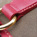 logo jacquard khaki×red Canvas × SAFFIANO Leather 194ロゴジャガード カーキ×レッド キャンバス×サフィアーノレザー 194