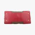 logo jacquard khaki×red Canvas × SAFFIANO Leather 194ロゴジャガード カーキ×レッド キャンバス×サフィアーノレザー 194