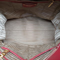 logo jacquard khaki×red Canvas × SAFFIANO Leather 194ロゴジャガード カーキ×レッド キャンバス×サフィアーノレザー 194