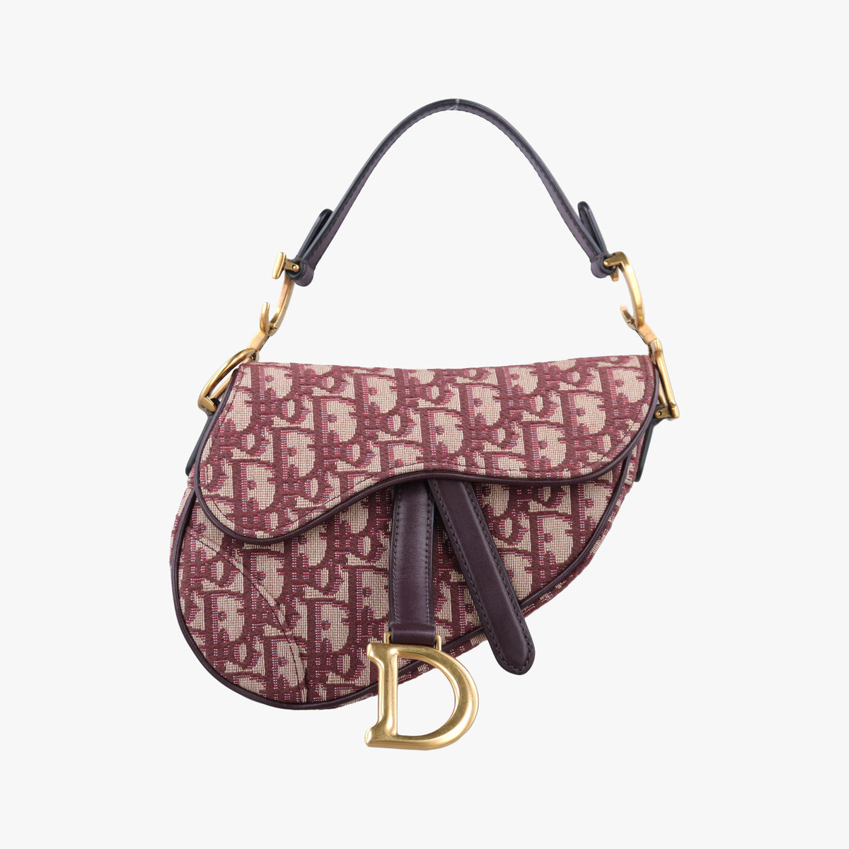 Saddle Burgundy jacquard × leather 05-RU-0119サドル ワインレッド ジャガード×レザー 05-RU-0119