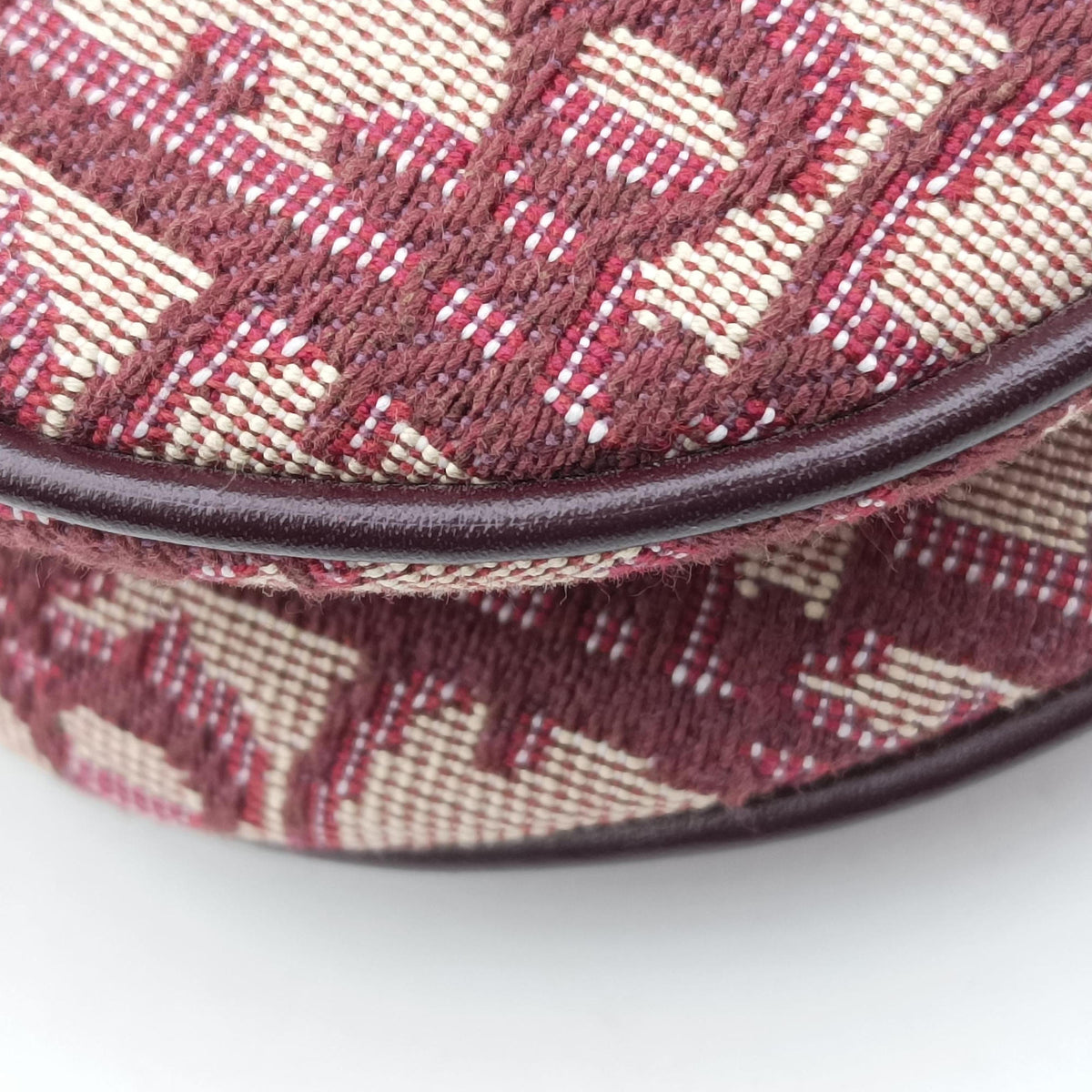 Saddle Burgundy jacquard × leather 05-RU-0119サドル ワインレッド ジャガード×レザー 05-RU-0119