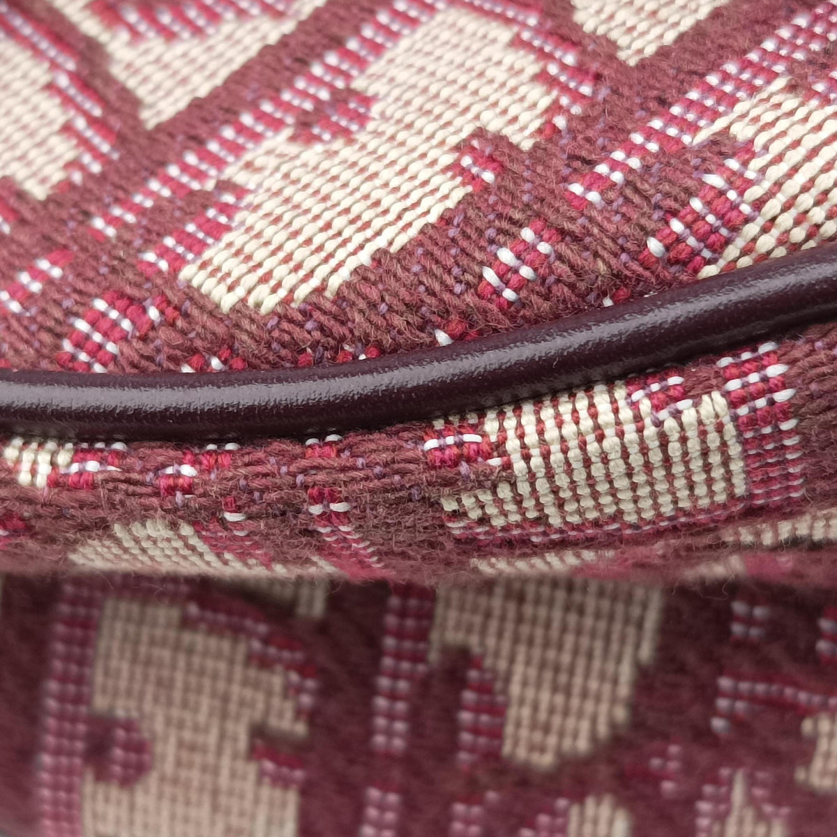 Saddle Burgundy jacquard × leather 05-RU-0119サドル ワインレッド ジャガード×レザー 05-RU-0119