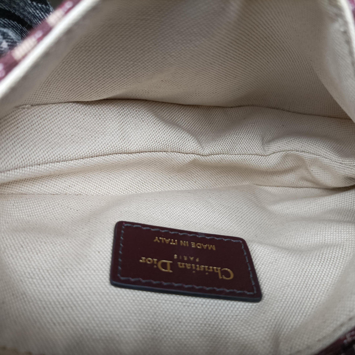 Saddle Burgundy jacquard × leather 05-RU-0119サドル ワインレッド ジャガード×レザー 05-RU-0119