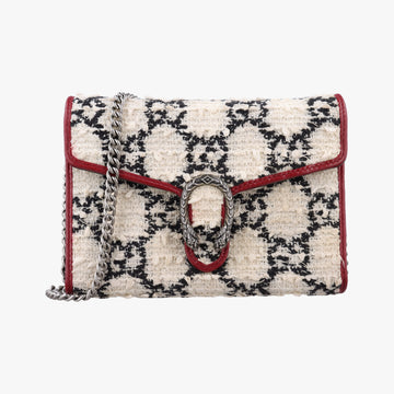 Dionysus Ivory × Red × Black Tweed×Leather 401231 ディオニュソス アイボリー × レッド × ブラック ツイード×レザー 401231