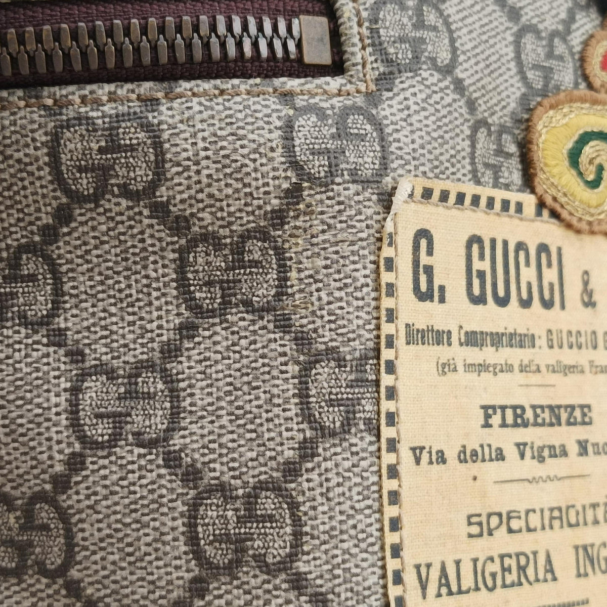 GG Supreme Courrier Brown PVC coated canvas 529711 B026612158GGスプリーム クーリエ UFOワッペン ブラウン PVCコーティングキャンバス 529711 B026612158