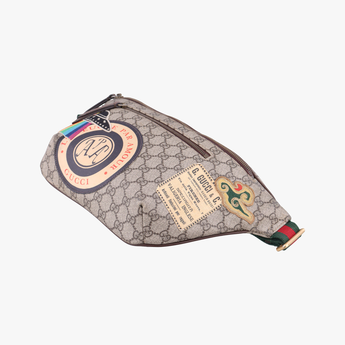 GG Supreme Courrier Brown PVC coated canvas 529711 B026612158GGスプリーム クーリエ UFOワッペン ブラウン PVCコーティングキャンバス 529711 B026612158