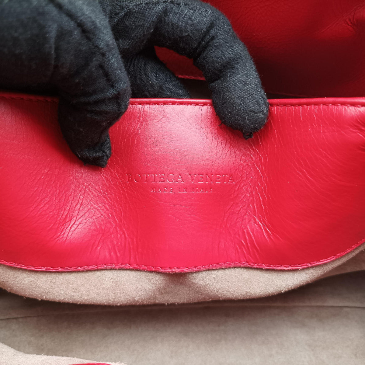 Roma Intrecciato Red lambskin B07424966Uローマ イントレチャート レッド ラムスキン B07424966U