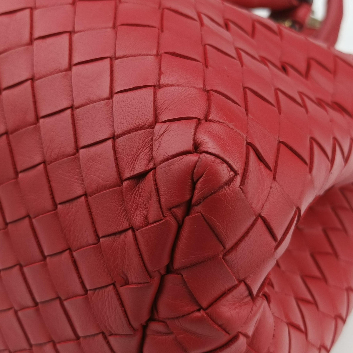 Roma Intrecciato Red lambskin B07424966Uローマ イントレチャート レッド ラムスキン B07424966U