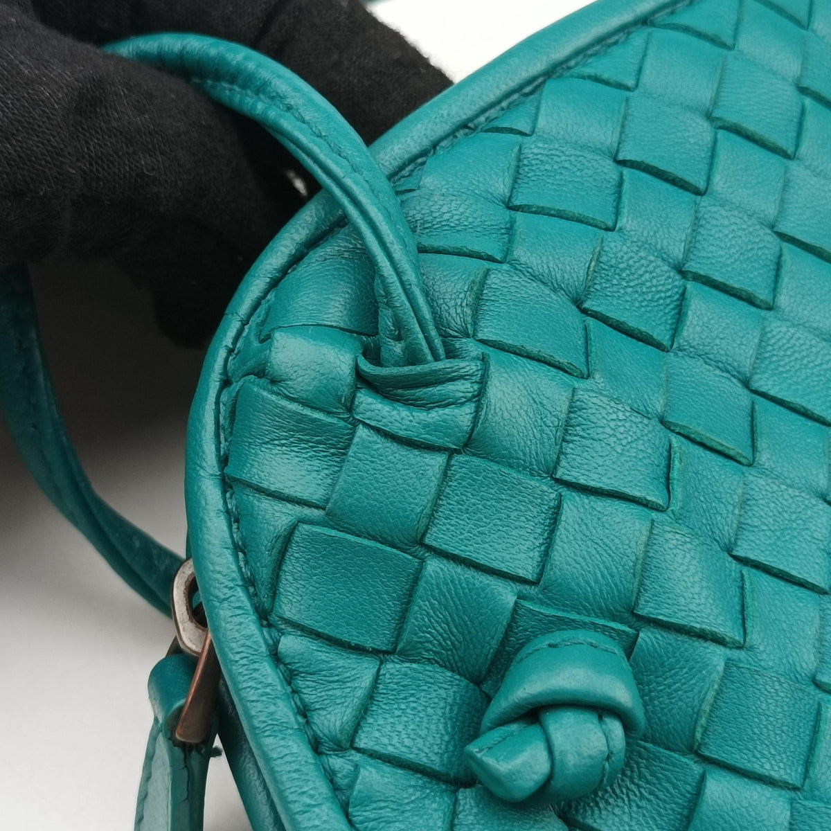 NODINI Intrecciato Green lambskin B05234791Aノディーニ イントレチャート グリーン ラムスキン B05234791A