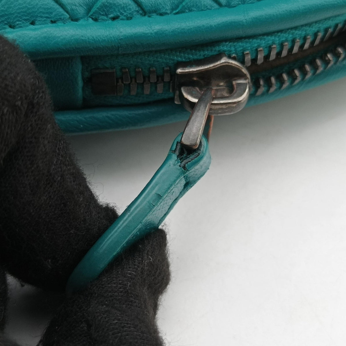 NODINI Intrecciato Green lambskin B05234791Aノディーニ イントレチャート グリーン ラムスキン B05234791A