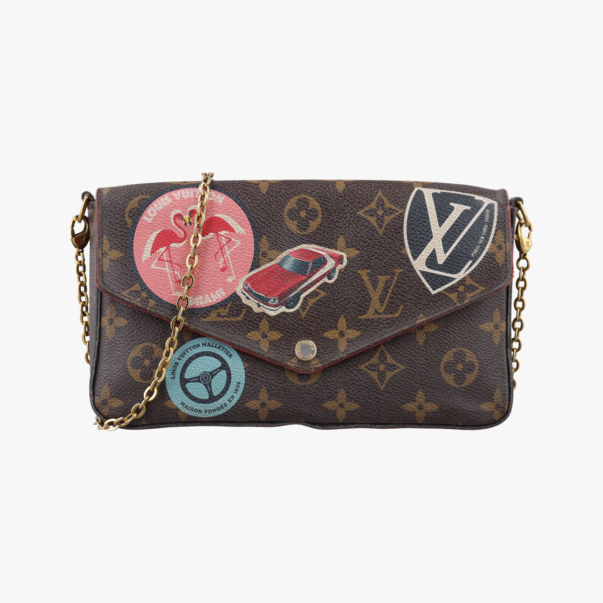 Felicie Pochette Brown×Multicolor Monogram Canvas M62145 MI3166フェリシー ポシェット モノグラム/ブラウン×マルチカラー モノグラムキャンバス M62145 MI3166