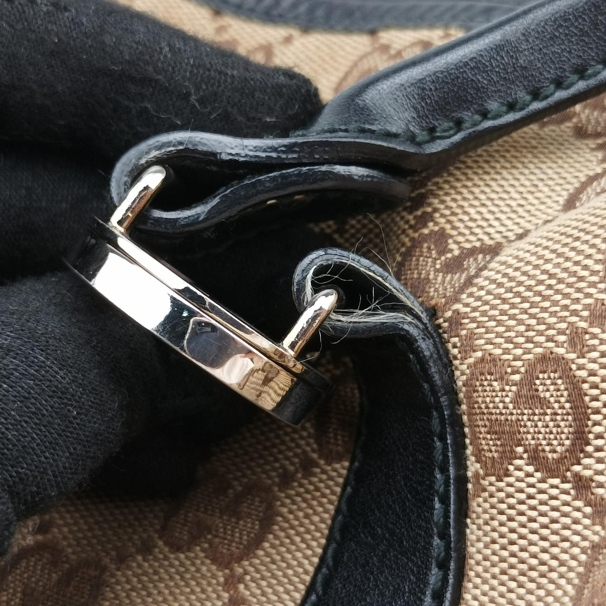 Guccissima GG Twins Beige × Black canvas×leather 232957 F5719323グッチシマ GGツインズ ベージュ×ブラック キャンバス 232957 F5719323