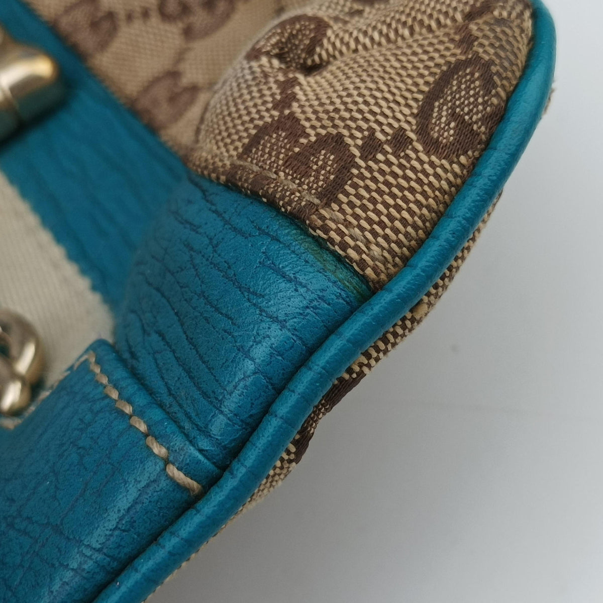 GG Canvas Horsebit Beige×Blue canvas×leather 141506 GGキャンバス ホースビット ベージュ×ブルー キャンバス×レザー 141506