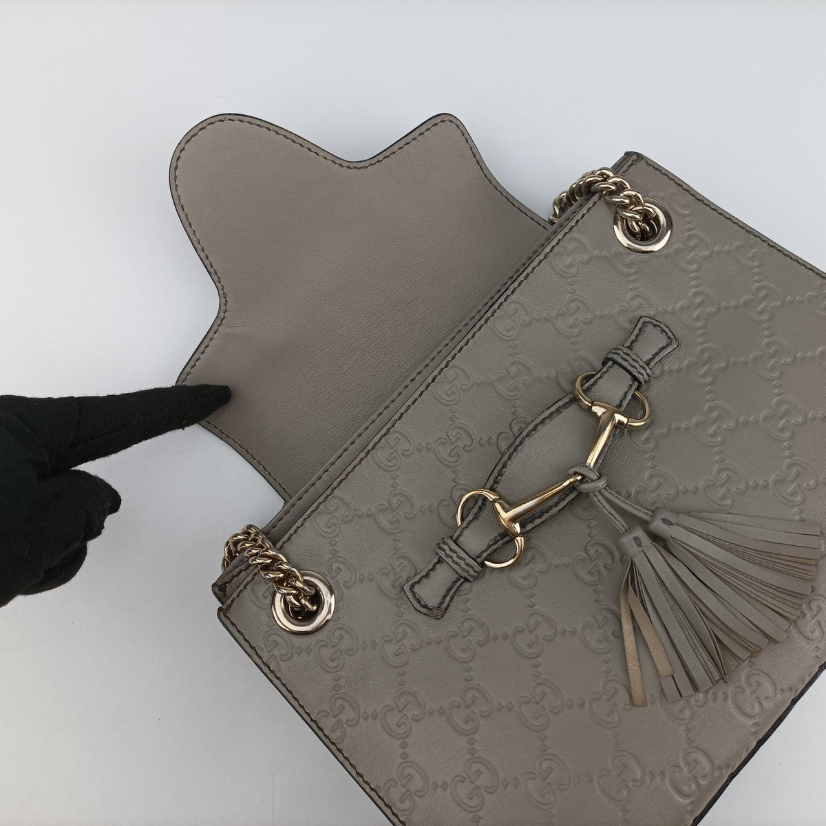 Emily Grey Leather 369621 Lot number unknownエミリー グレー レザー 369621 製番不明