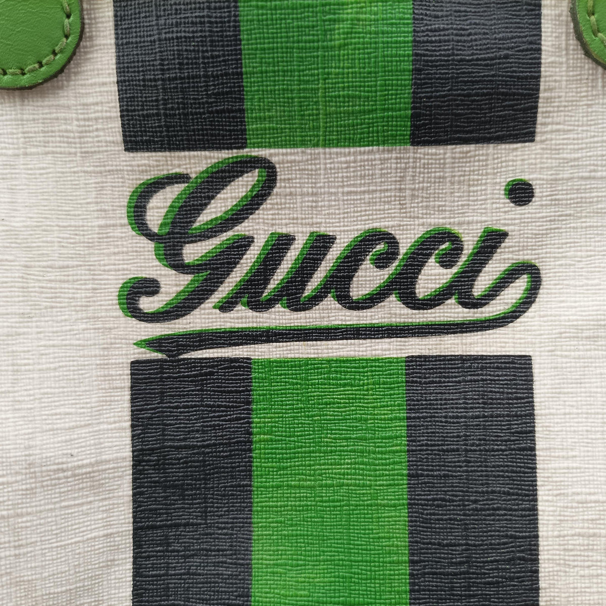 UNICEF Joy Green x White x Black PVC coated canvas 189895 G1880956ユニセフ ジョイ グリーン×ホワイト×ブラック PVCコーティングキャンバス 189895 G1880956