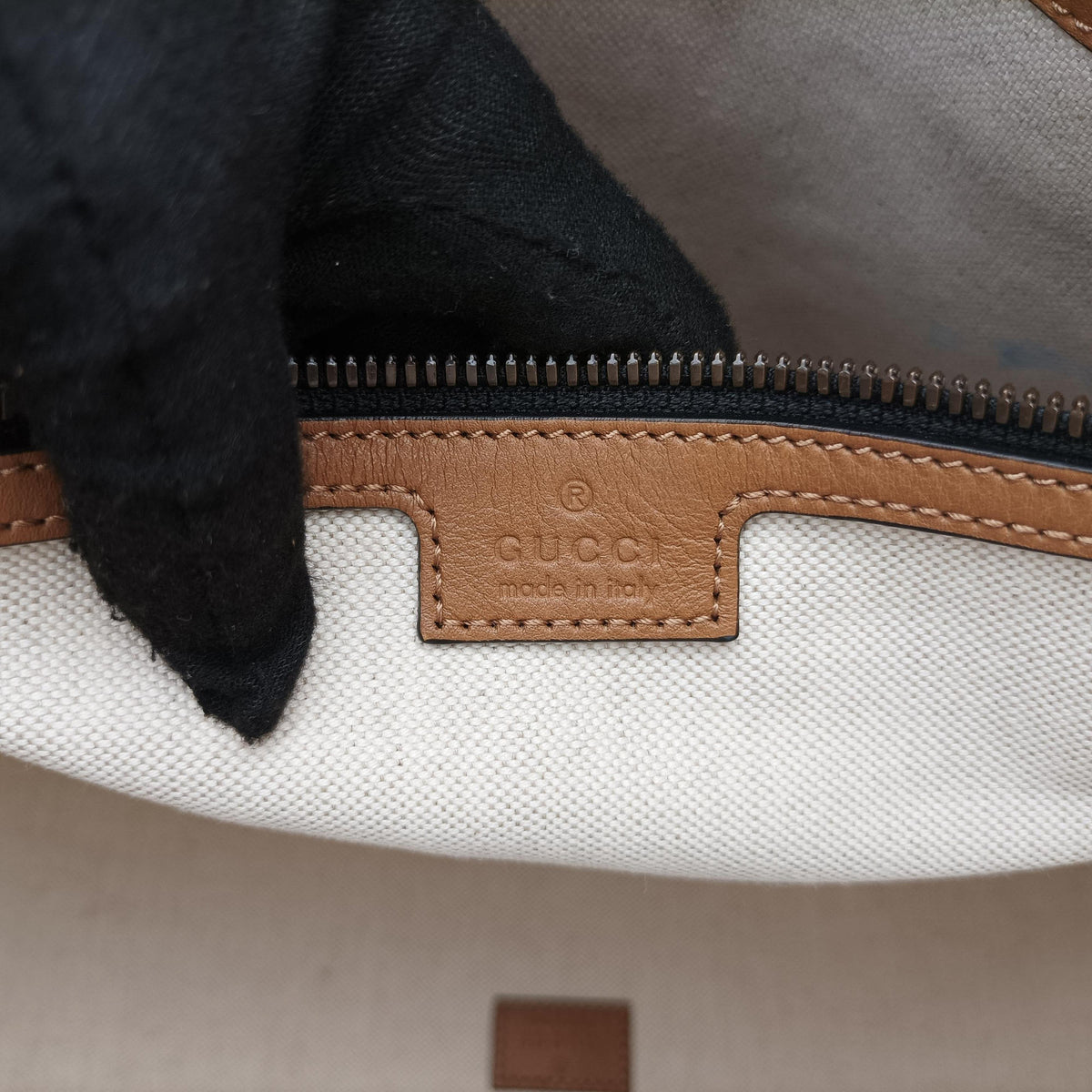 Ophidia Black×Brown canvas×leather 715773 H038963919オフィディア ブラック×ブラウン キャンバス×レザー 715773 H038963919