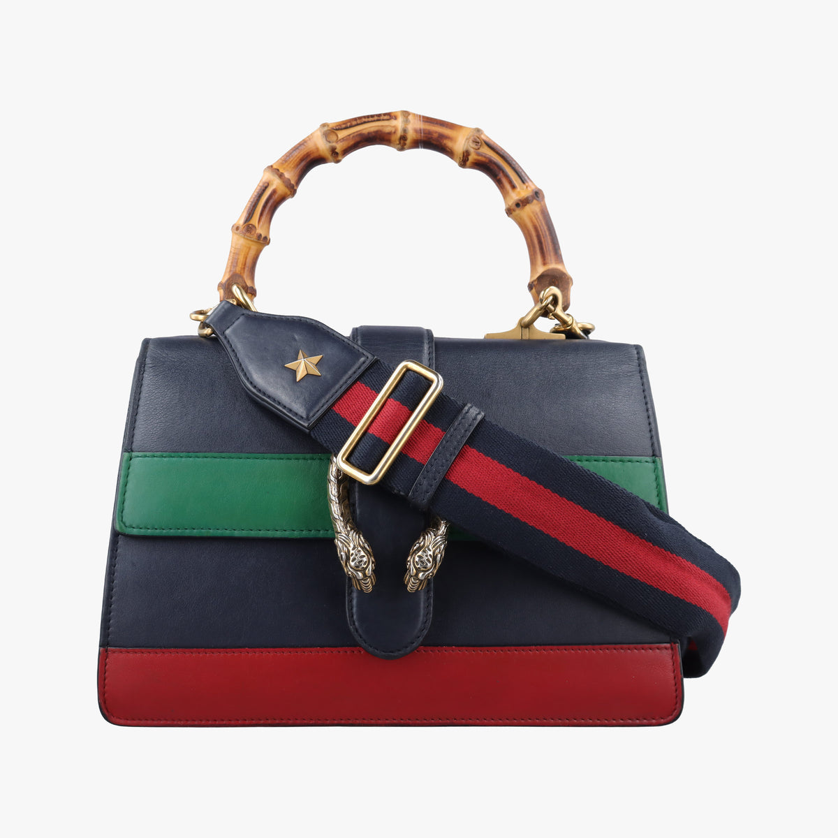 Dionysus bamboo Black×green×red Leather 448075 D022767136ディオニュソス バンブー ブラック ×グリーン×レッド レザー 448075 D022767136