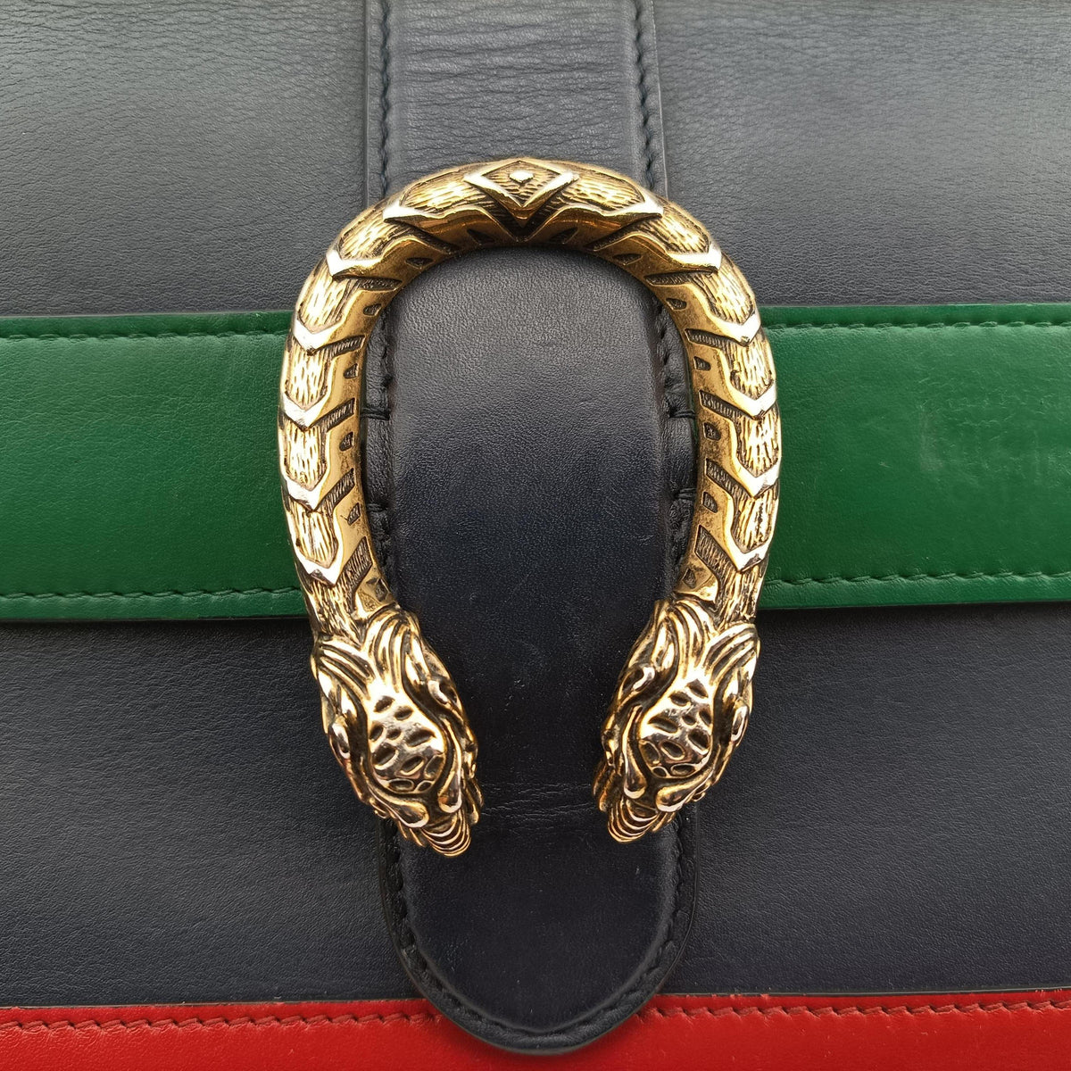 Dionysus bamboo Black×green×red Leather 448075 D022767136ディオニュソス バンブー ブラック ×グリーン×レッド レザー 448075 D022767136