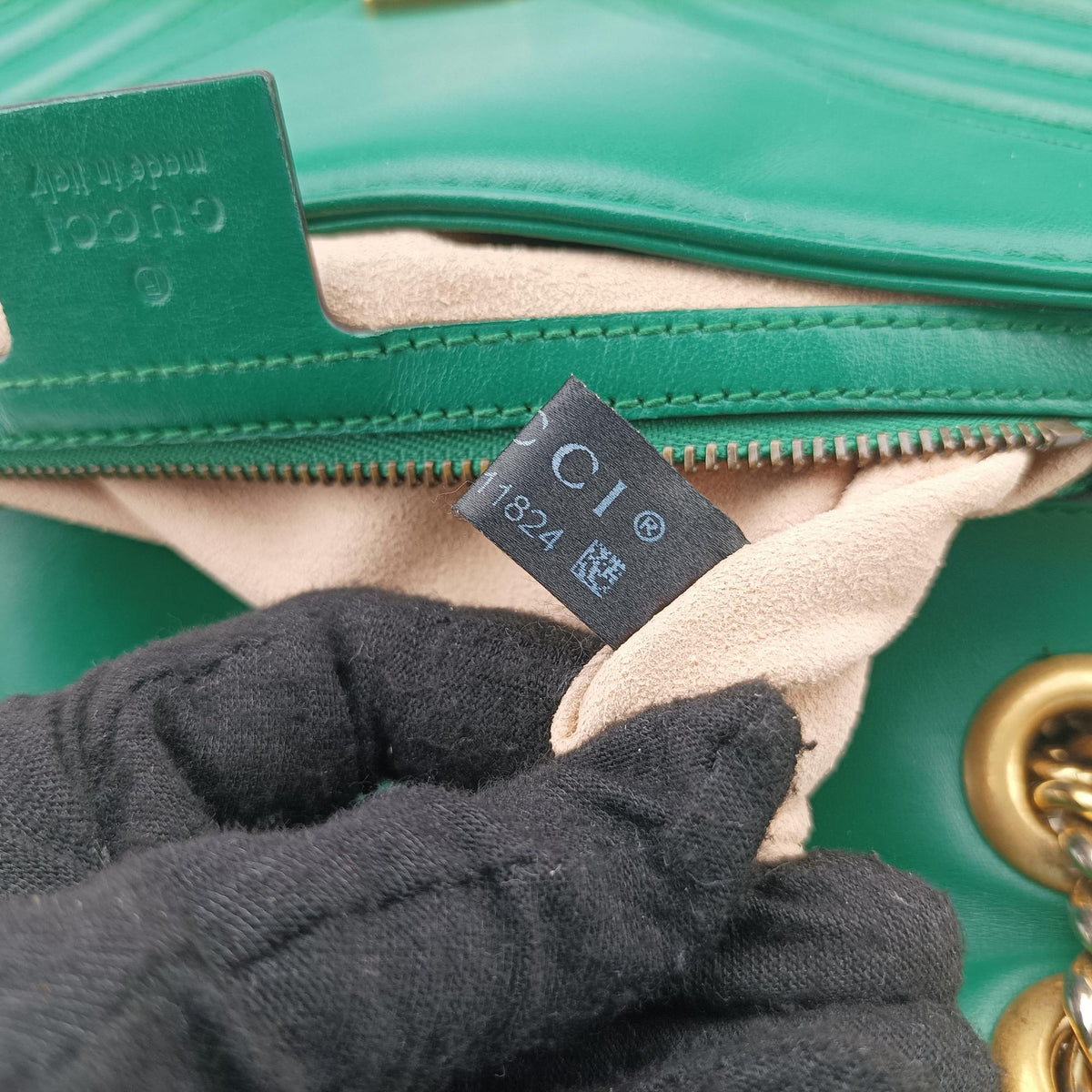 GG Marmont Green Leather 443497 G027711824GGマーモント グリーン レザー 443497 G027711824