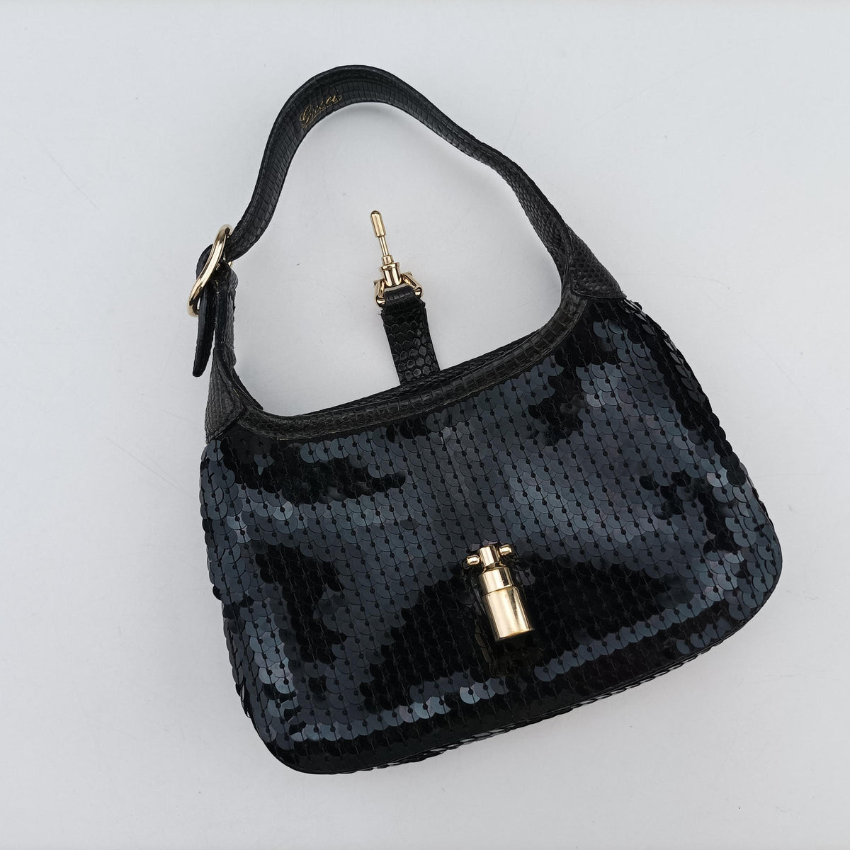 Jackie Black Sequin x Leather 147800 ジャッキー ブラック スパンコールxレザー 147800