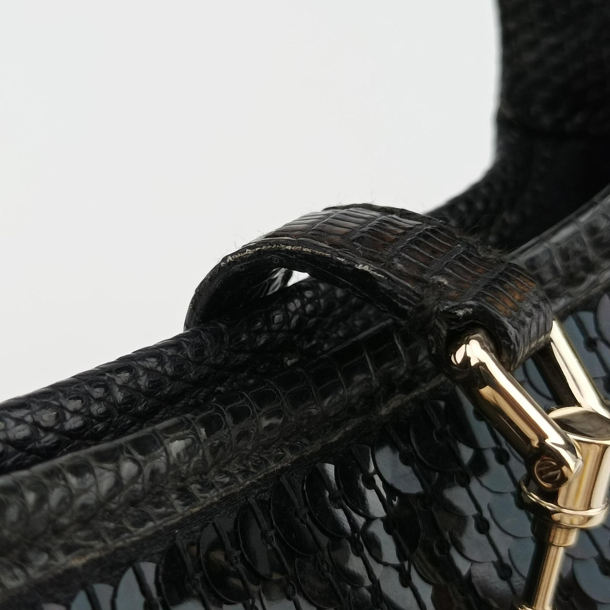 Jackie Black Sequin x Leather 147800 ジャッキー ブラック スパンコールxレザー 147800