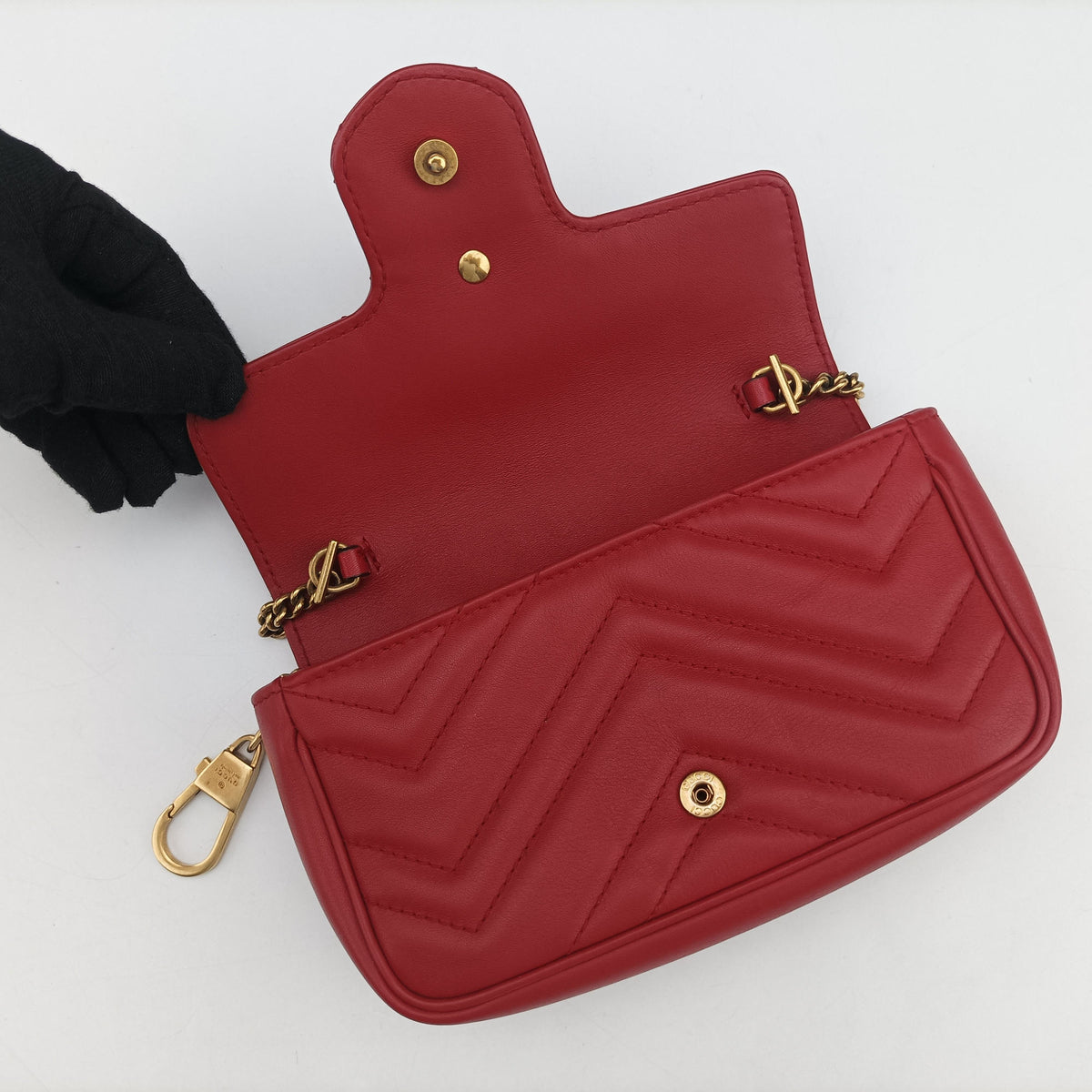 GG Marmont Red Leather 476433 GGマーモント レッド レザー 476433