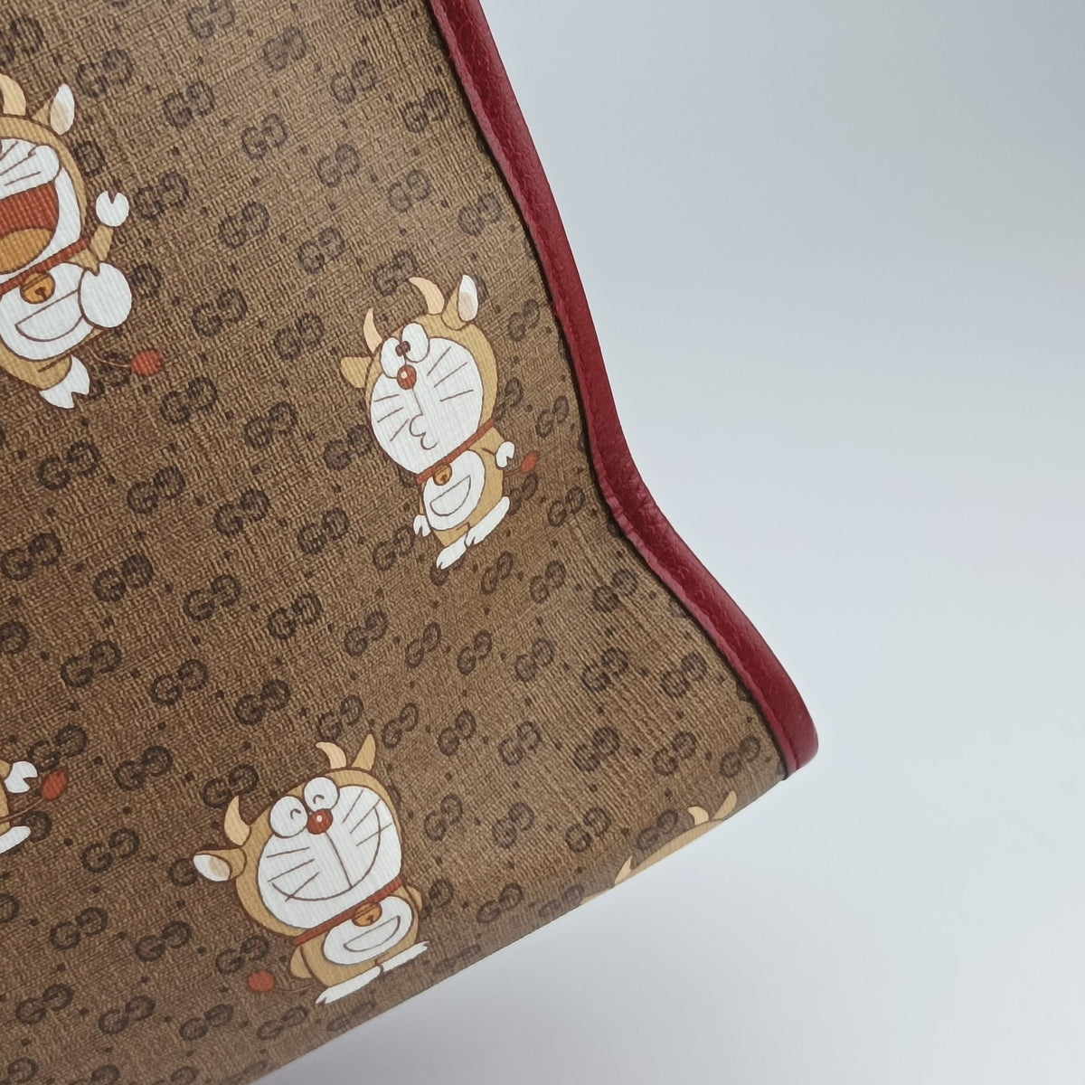 Doraemon GG Supreme Beige×Red PVC coated canvas×Leather 654345 G033863020ドラえもんGGスプリーム ベージュ×レッド PVCコーティングキャンバス×レザー 654345 G033863020