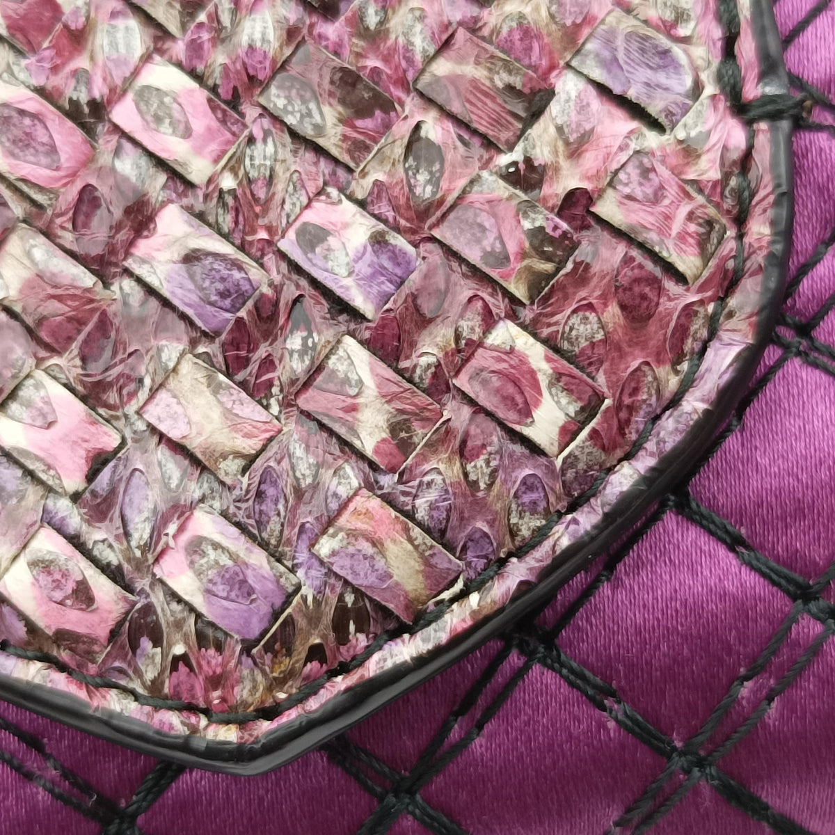 intrecciato Purple Series Leather x Snake skin B05776340D IC Chipイントレチャート パープル系 レザー×パイソン B05776340D ICチップ