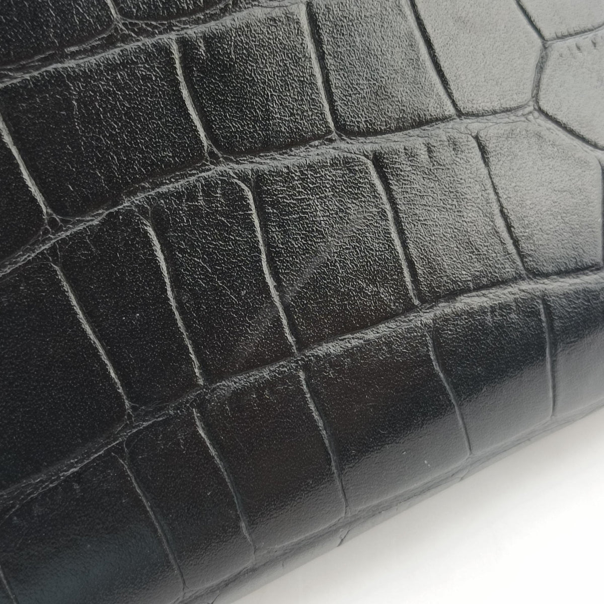 Crocodile Embossed Skull Black Leather 414659.436430クロコダイル スカル ブラック レザー 414659.436430