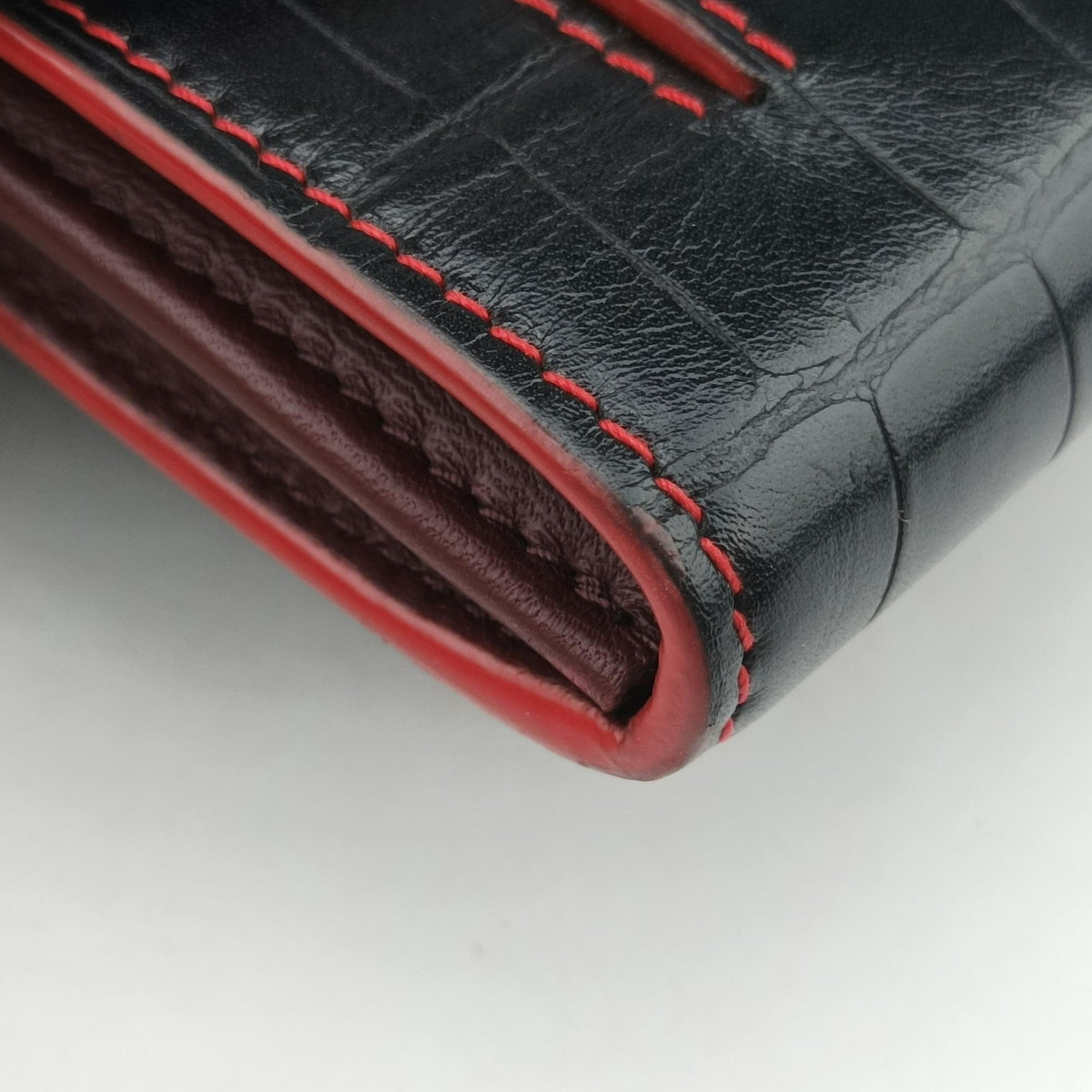 Crocodile Embossed Skull Black Leather 414659.436430クロコダイル スカル ブラック レザー 414659.436430