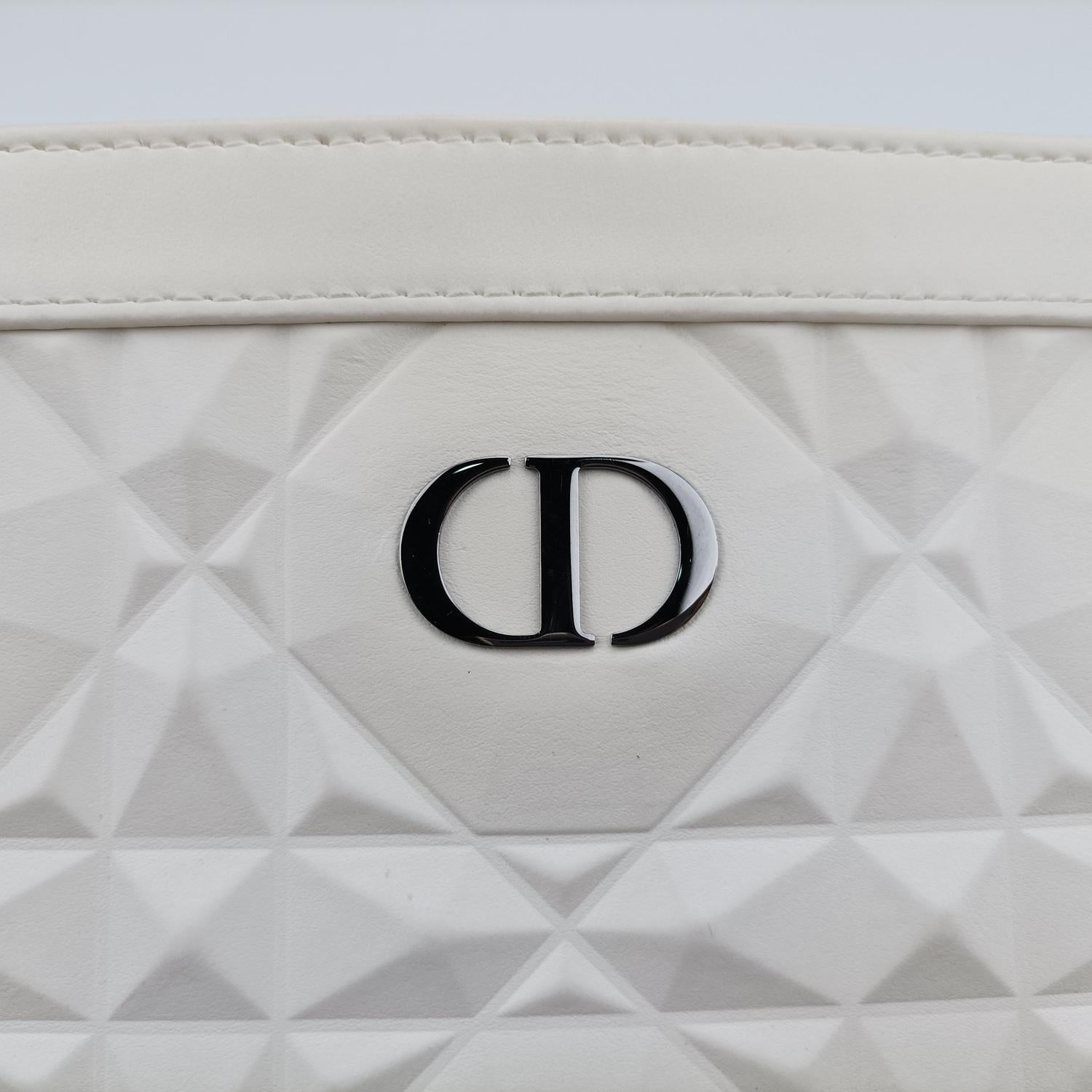 クリスチャンディオール Christian Dior ショルダーバッグ レディース カロ ジップポーチ ホワイト レザー 43-MA-0222