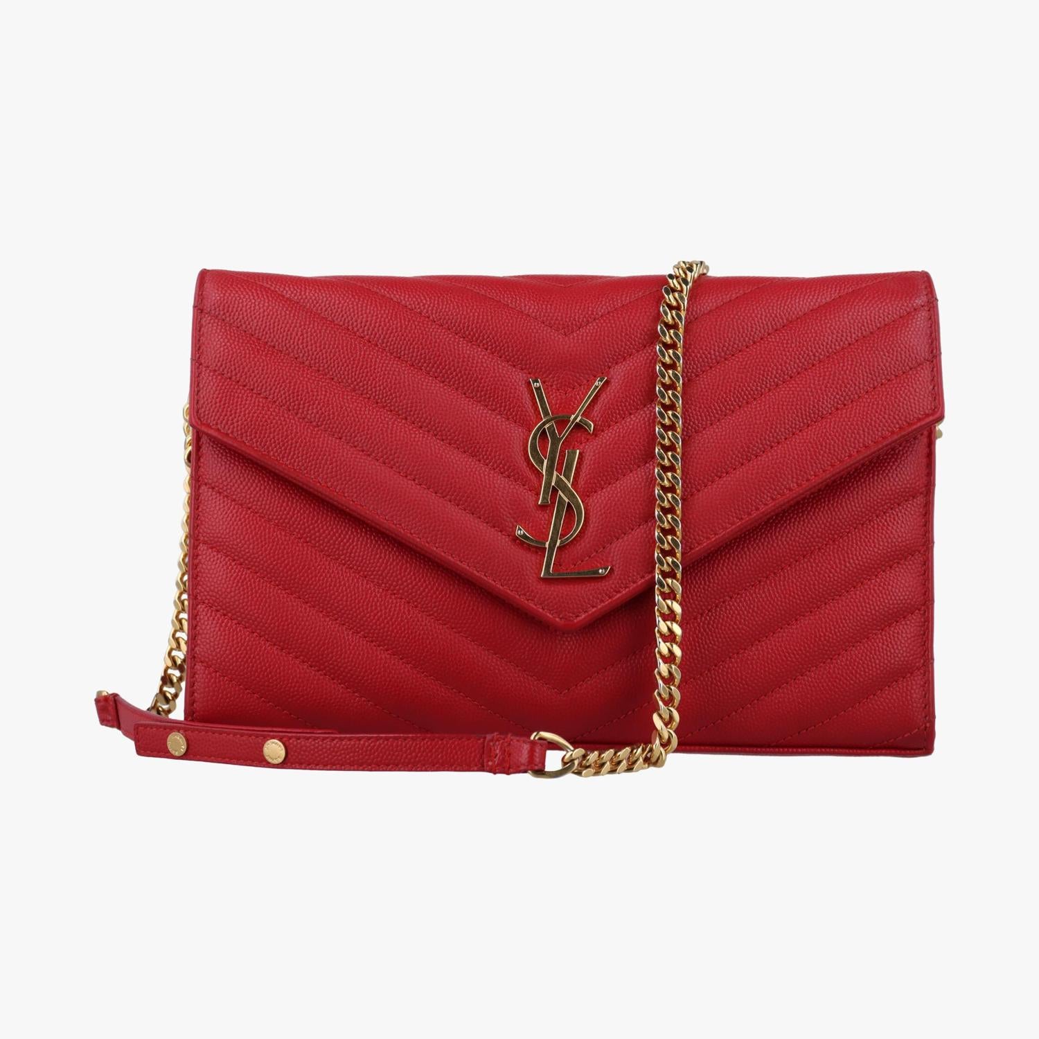 イヴサンローラン Yves saint Laurent ショルダーバッグ レディース モノグラム レッド レザー GUE377828.1116