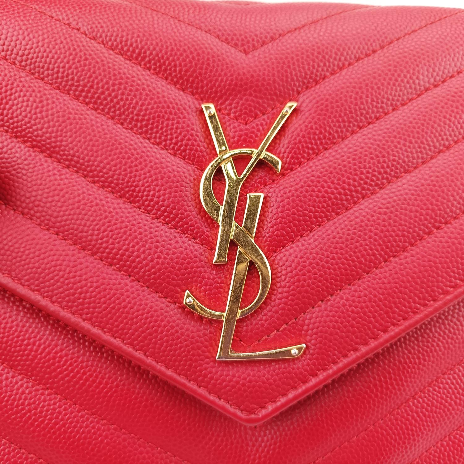 イヴサンローラン Yves saint Laurent ショルダーバッグ レディース モノグラム レッド レザー GUE377828.1116