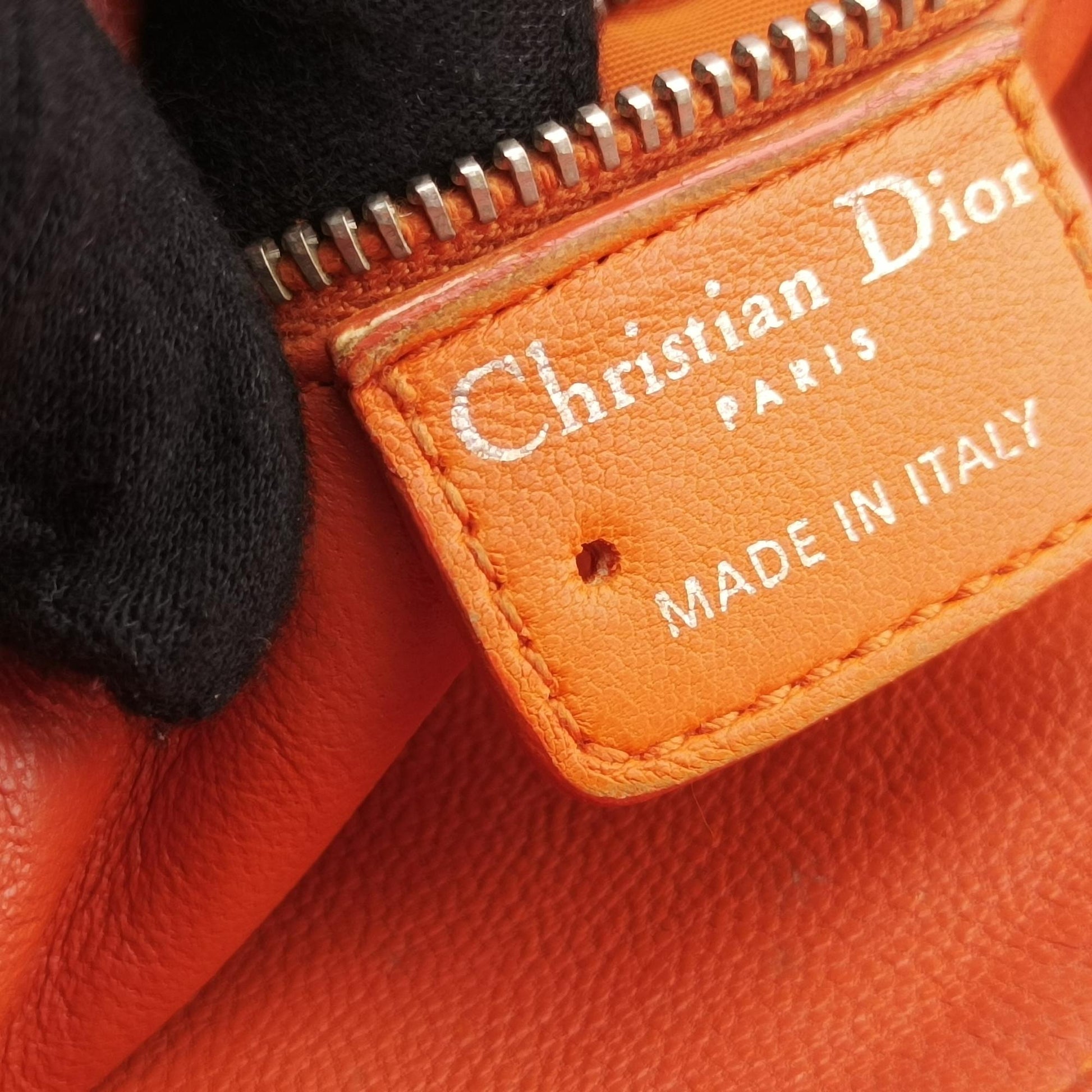 クリスチャンディオール Christian Dior ショルダーバッグ レディース レディディオール アベニュー オレンジ ラムスキン 11-MA-0028