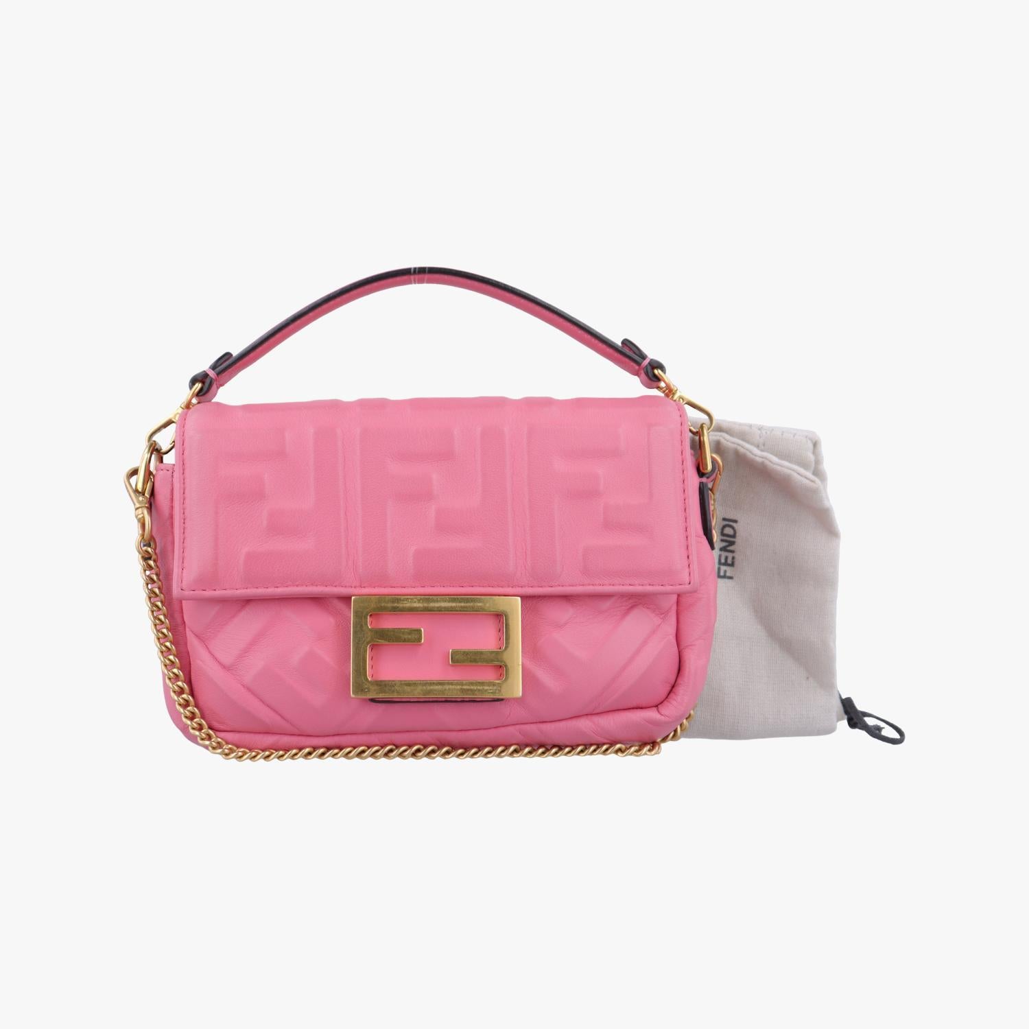 フェンディ Fendi ショルダーバッグ レディース マンマバケット ピンク レザー 8BS017 A72V 198-10429