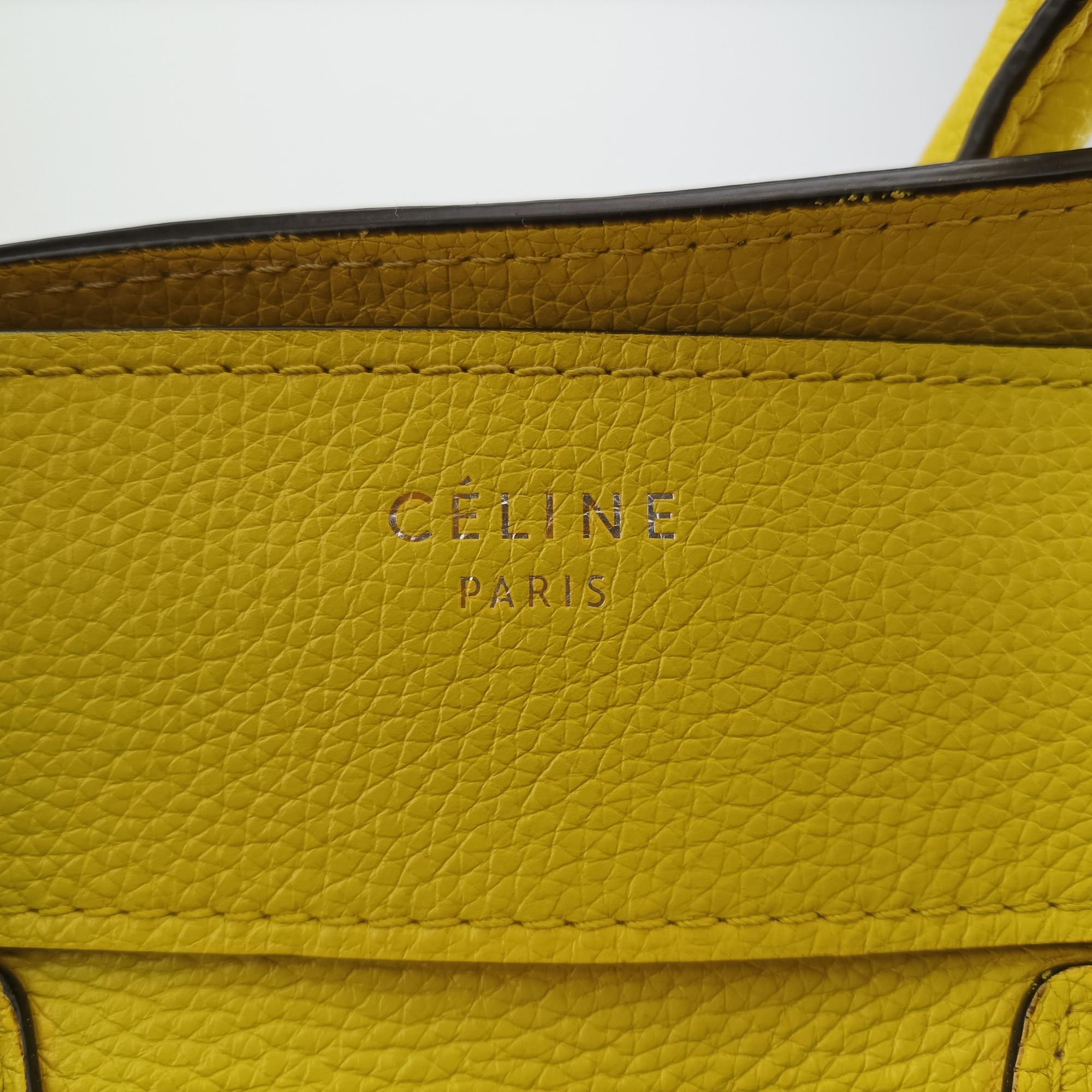 セリーヌ Celine ハンドバッグ レディース ラゲージミニショッパー イエロー レザー F-SA-0152 S-MM-0172