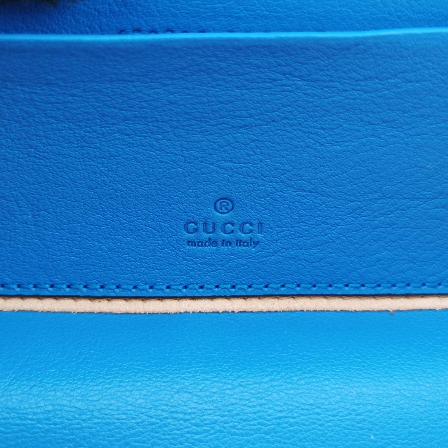 グッチ Gucci ショルダーバッグ レディース インターロッキングG ブルー レザー 658230