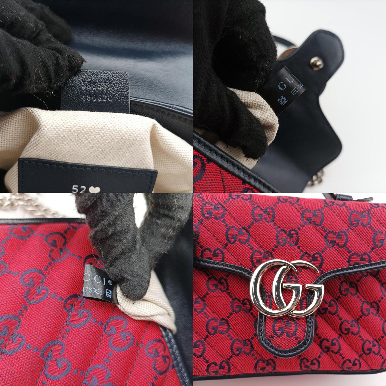 グッチ Gucci ショルダーバッグ レディース GGマーモント レッド キャンバス 583571 E034476955