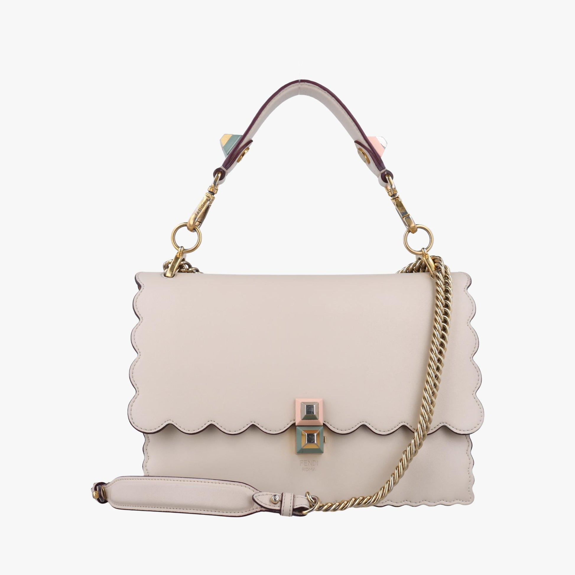 フェンディ Fendi ショルダーバッグ レディース キャナイ ホワイト レザー 8BT283 A18Q 8762-188