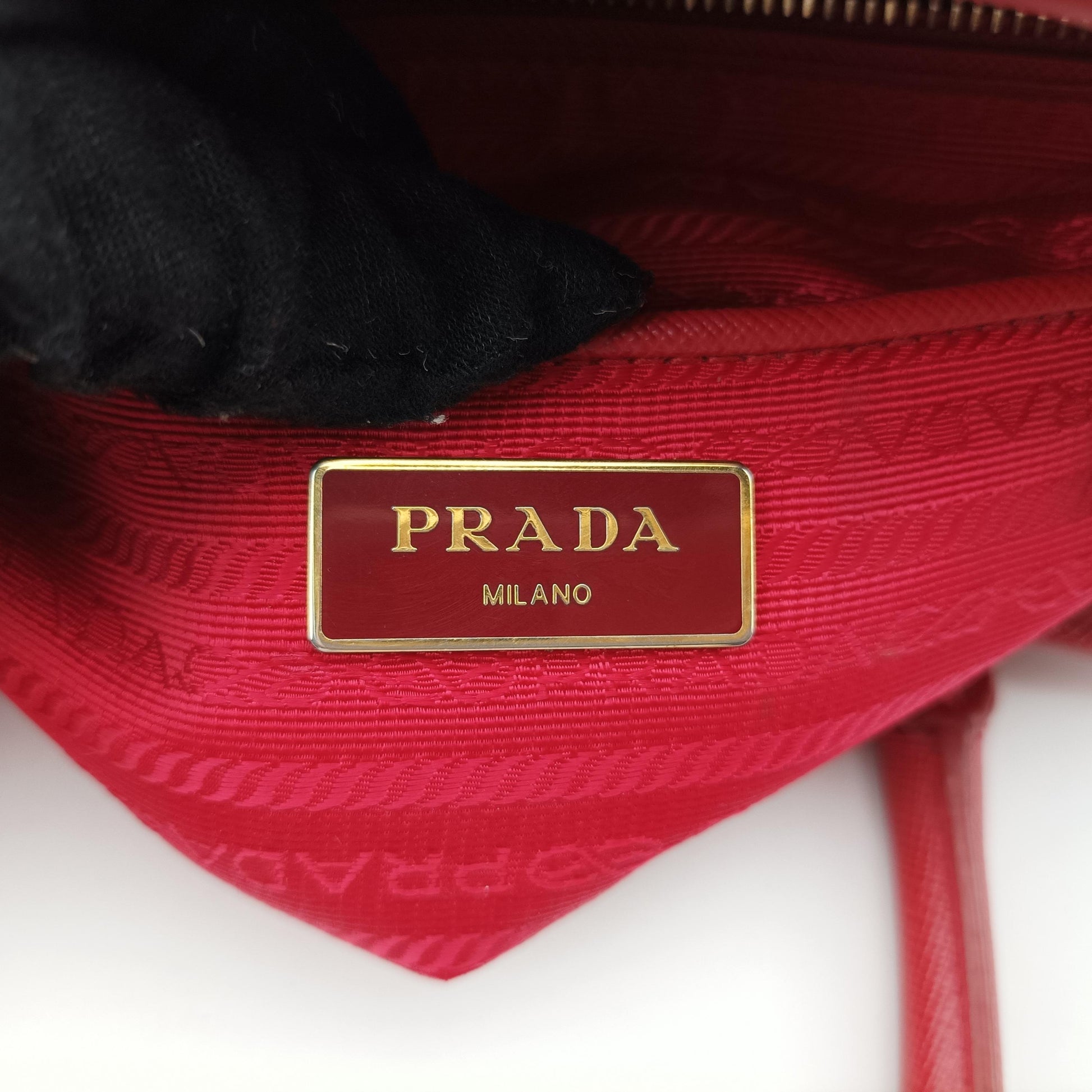 プラダ Prada ショルダーバッグ レディース ガレリア レッド サフィアーノ レザー B2490M 7/A 158