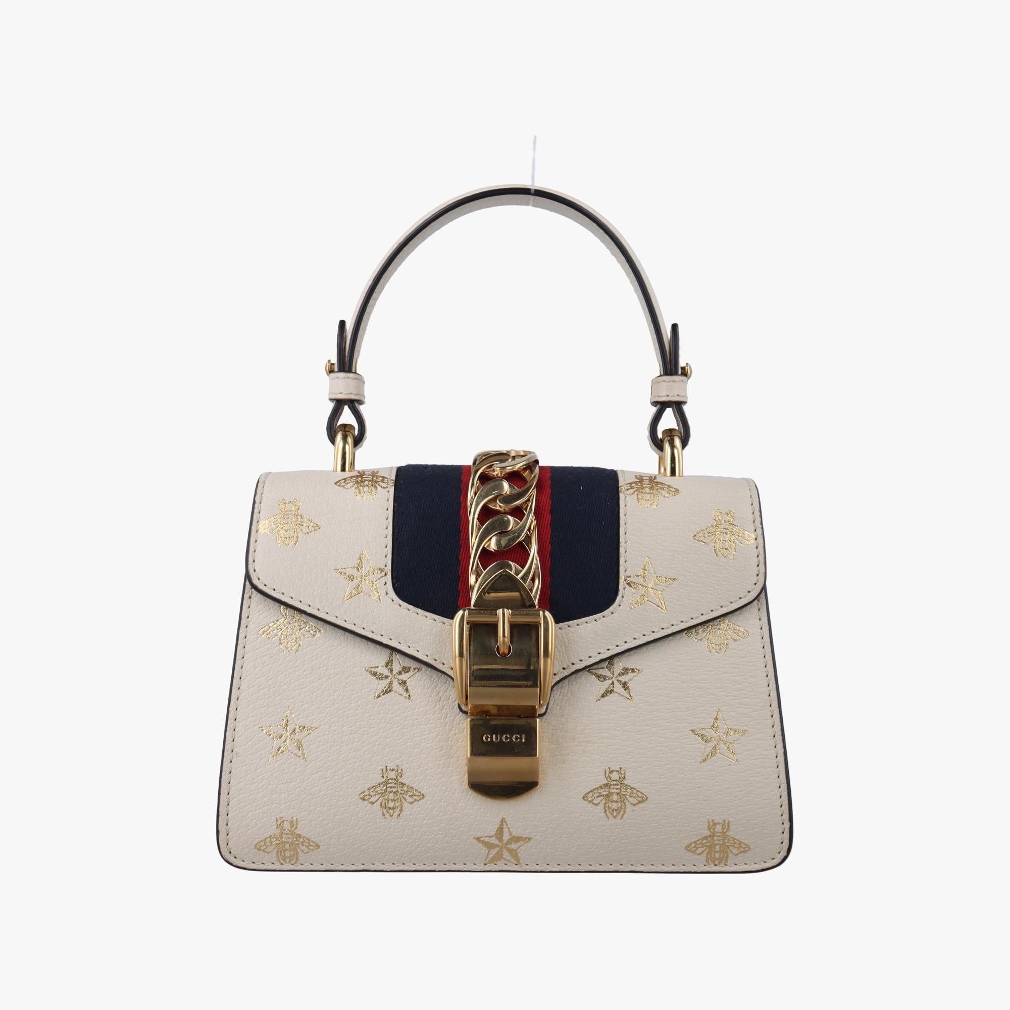 グッチ Gucci ショルダーバッグ レディース シルヴィ ホワイト レザー 470270 493075