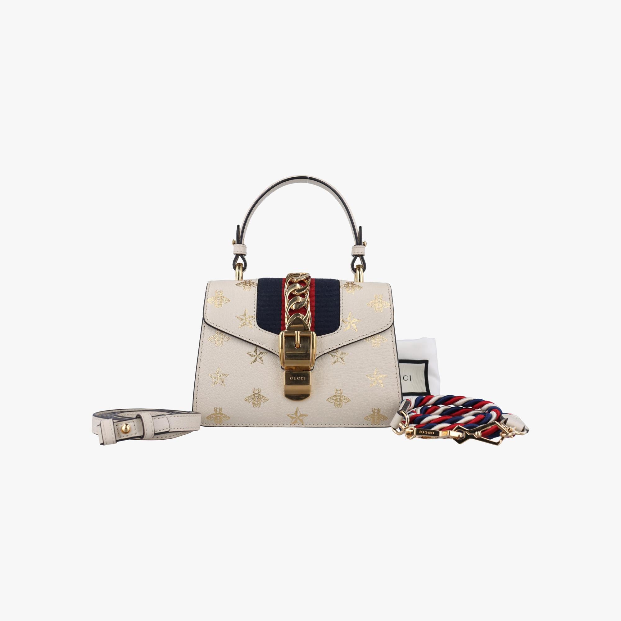 グッチ Gucci ショルダーバッグ レディース シルヴィ ホワイト レザー 470270 493075