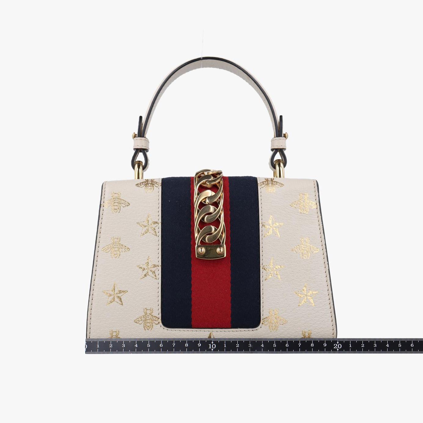 グッチ Gucci ショルダーバッグ レディース シルヴィ ホワイト レザー 470270 493075