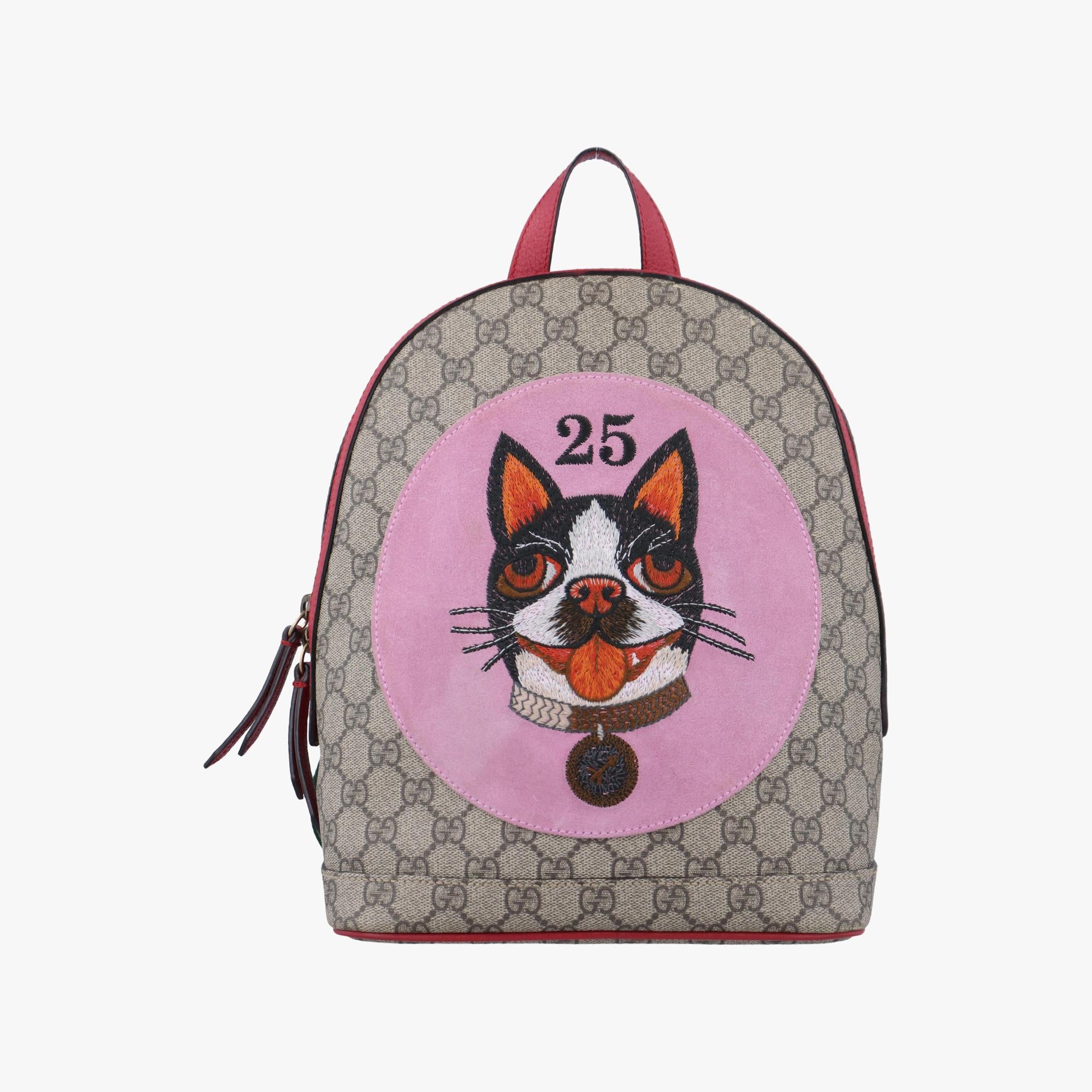 グッチ Gucci リュック/バックパック レディース ボスコ　犬プリント ベージュ×ピンク×マルチ GGスプリームキャンバス 495621 493075