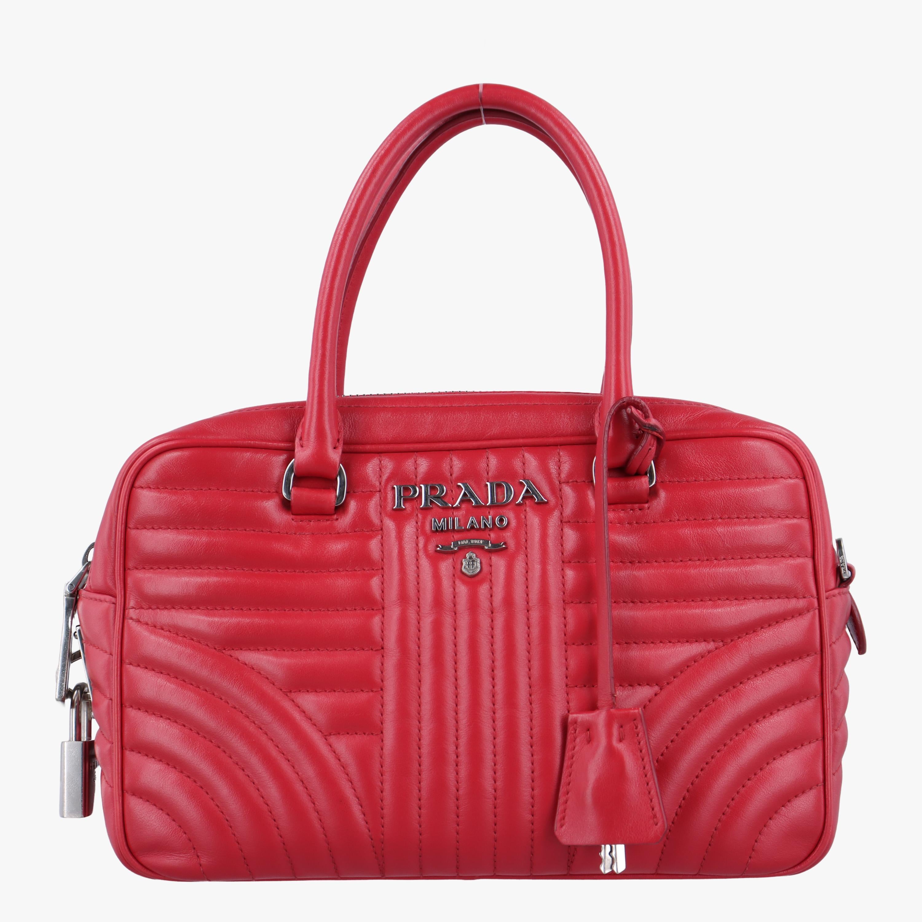 プラダ Prada ショルダーバッグ レディース ダイアグラム レッド レザー 31/E