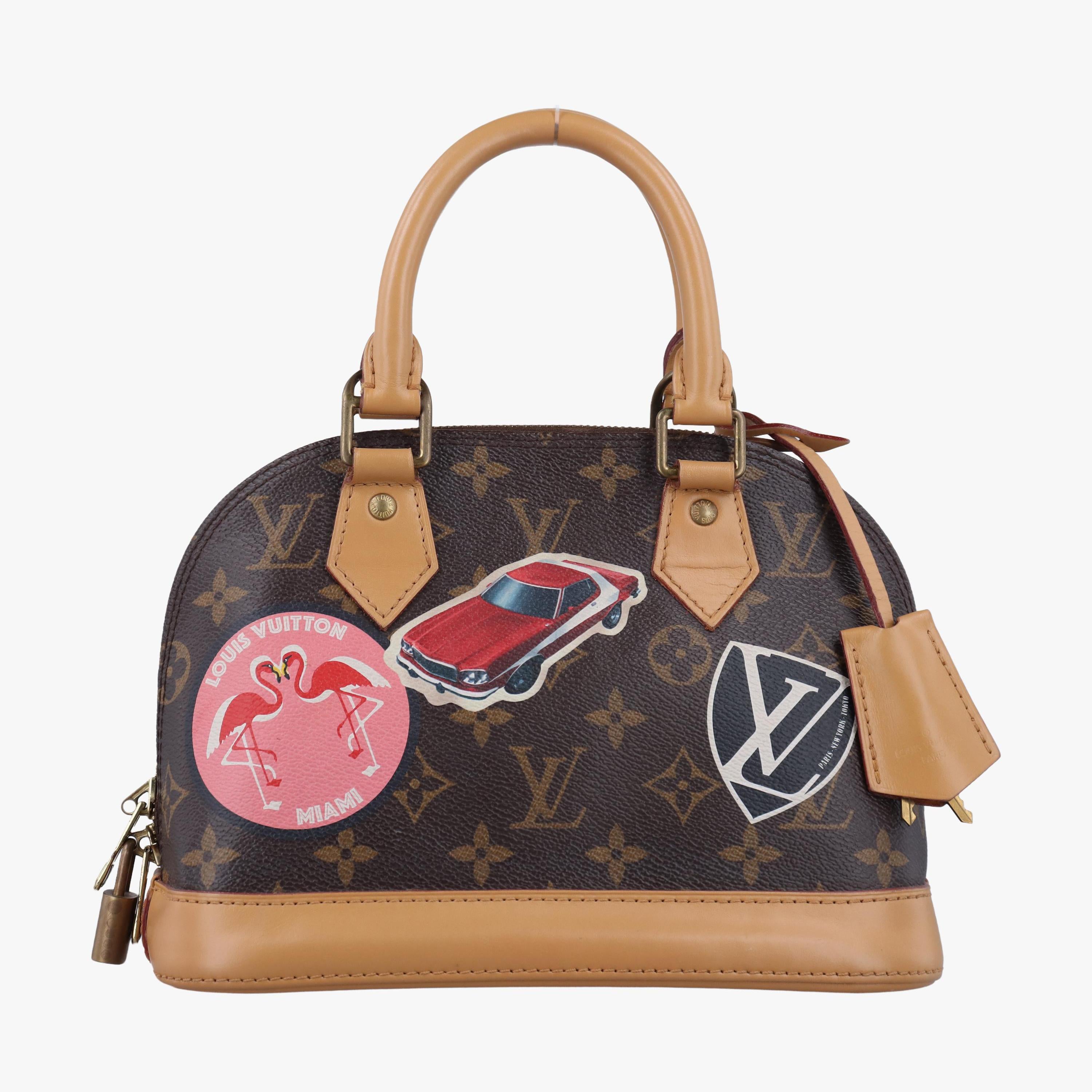 ルイヴィトン Louis Vuitton ショルダーバッグ レディース アルマBB　ワールドツアーステッカー ブラウン モノグラムキャンバス M43230 AA3186